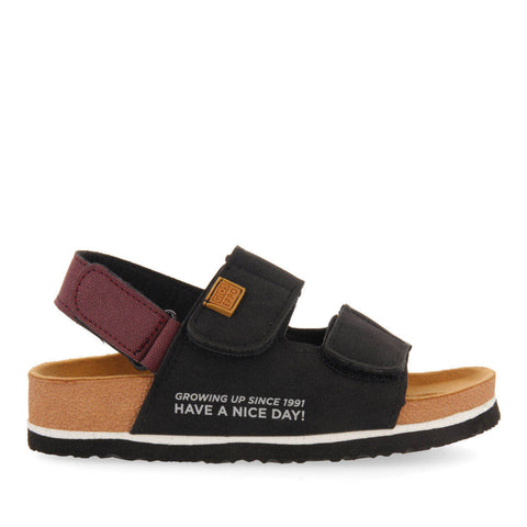 GERAIS BOYS BLACK FOOTBED SANDALS