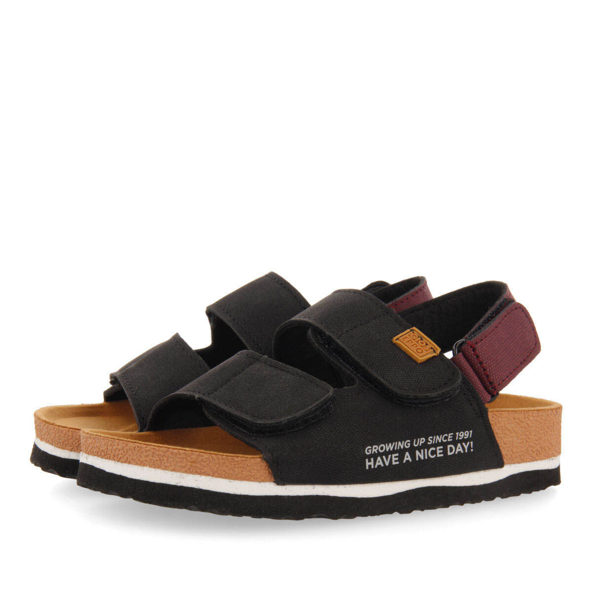 Gerais boys black footbed sandals