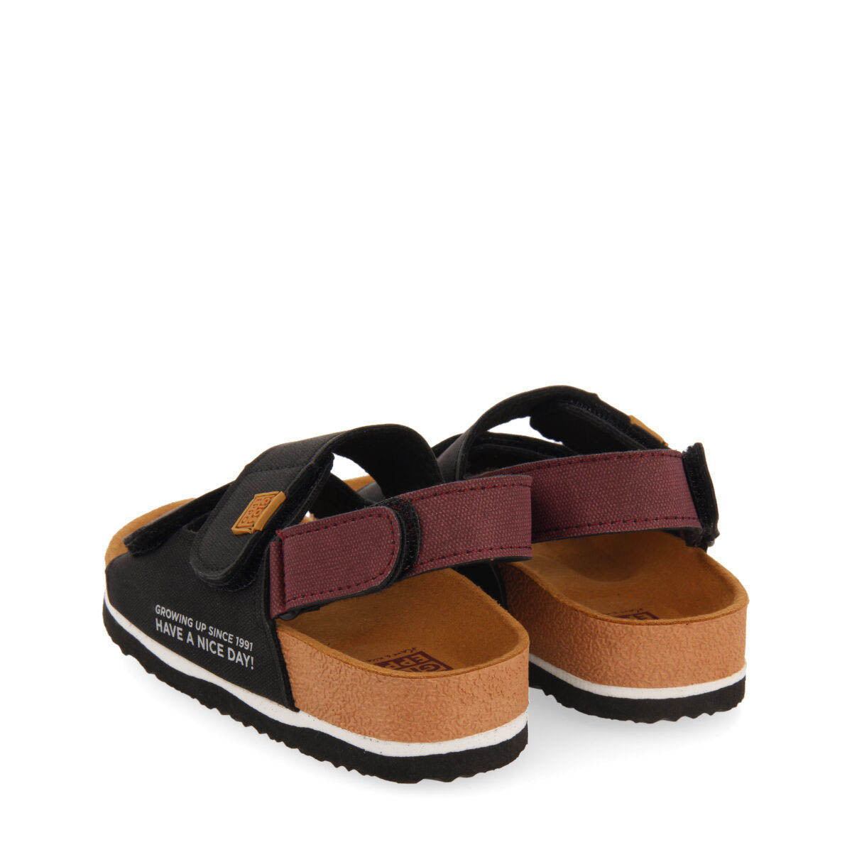 Gerais boys black footbed sandals