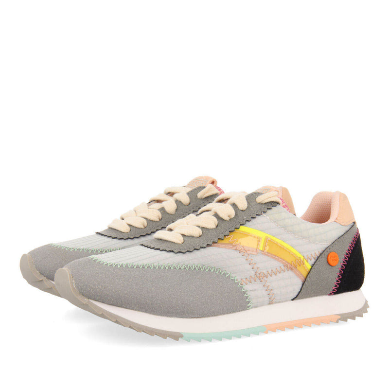 Sneakers cinzentas com pesponto às cores para menina madirac