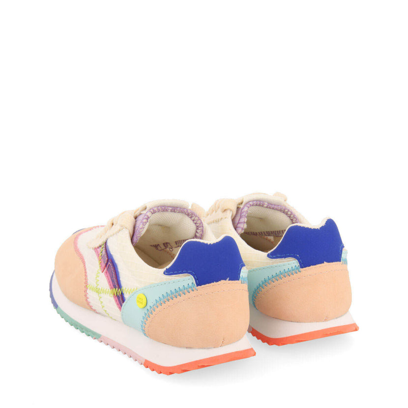 Madirac girlsink sneakers with colourful topstitching