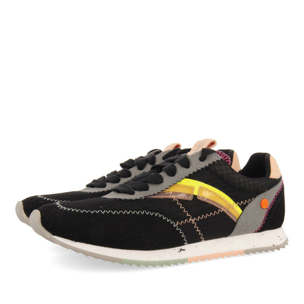 Sneakers negras con texturas para mujer arbent 