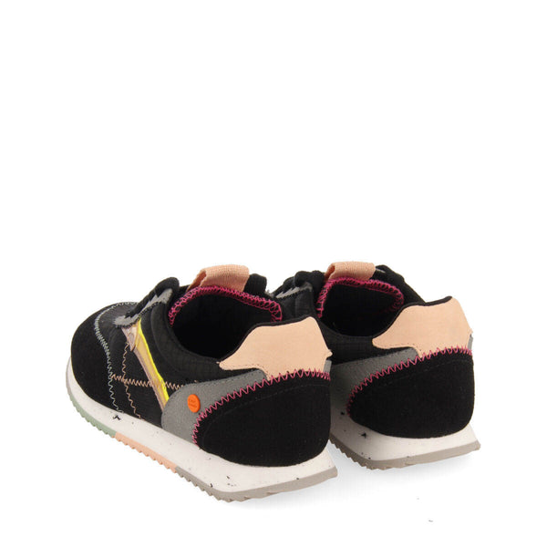 Sneakers negras con texturas para mujer arbent 