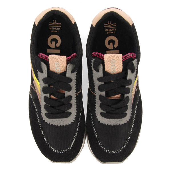 Sneakers negras con texturas para mujer arbent 