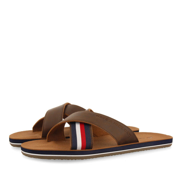 Tacloban men's brown crossover sandals
