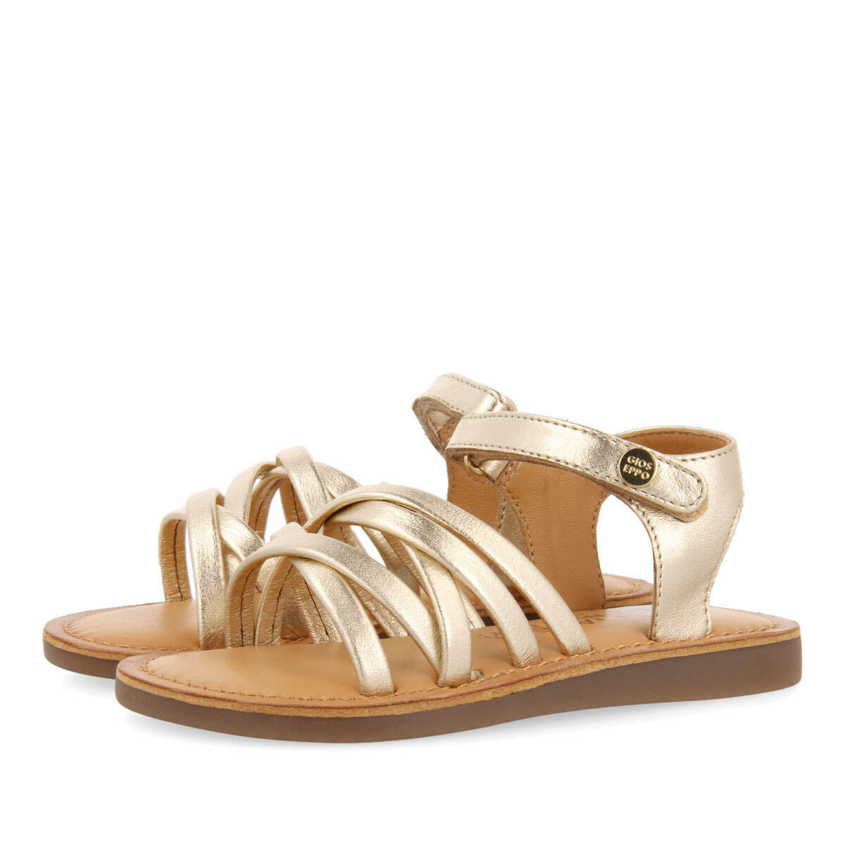 Cisery girls gold leather sandals