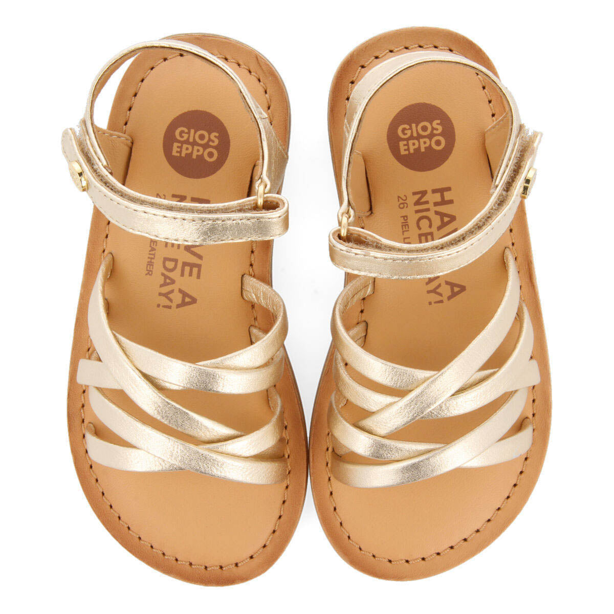 Cisery girls gold leather sandals