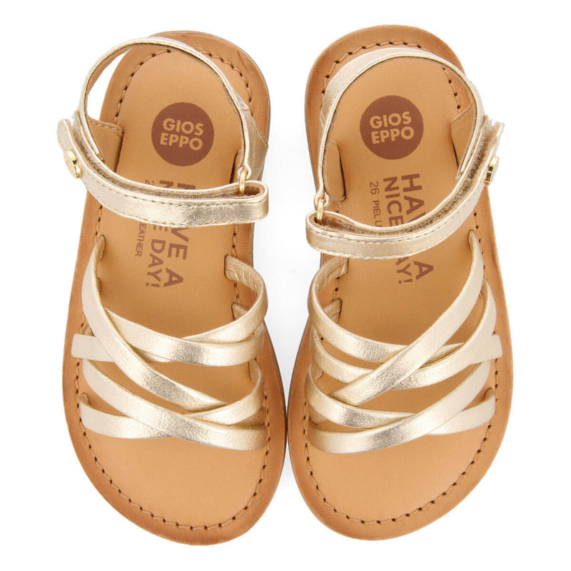 Sandales en peau de couleur or pour fille cisery