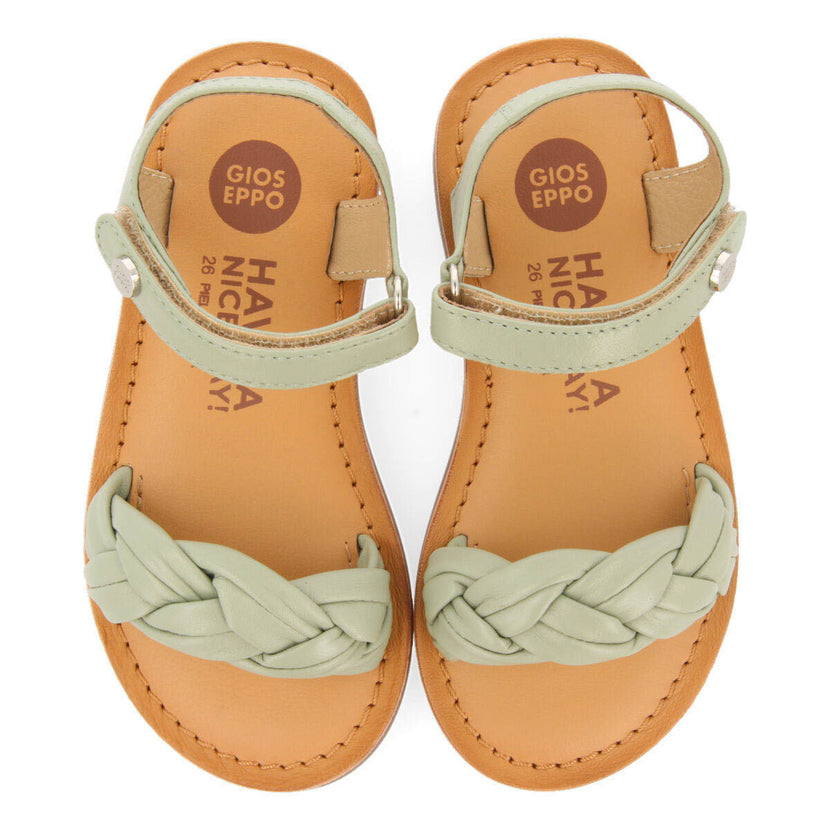 Ingai girls mint greenlaited leather sandals