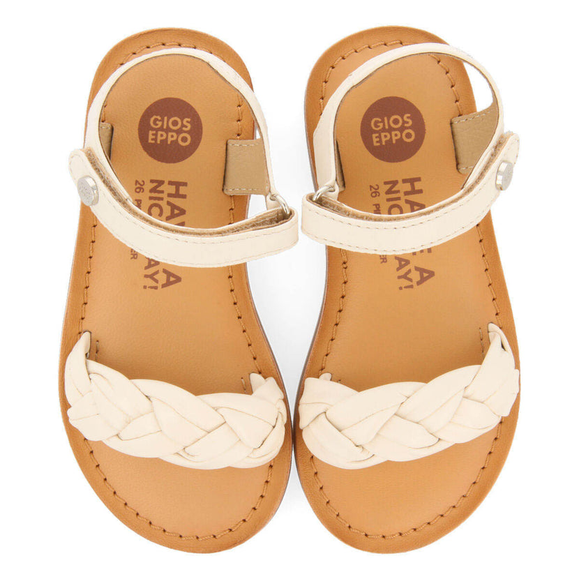 Ingai girls off whitelaited leather sandals