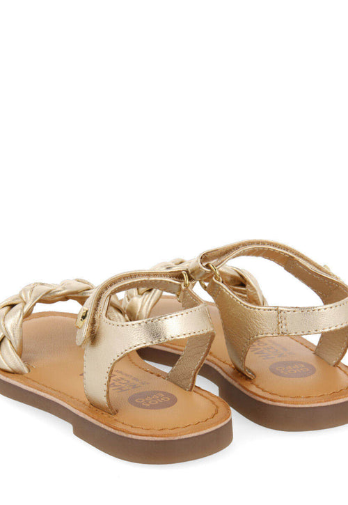 Ingai girlslatinumlaited leather sandals