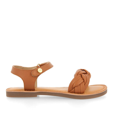 LALANDE GIRLS TANLAITED LEATHER SANDALS