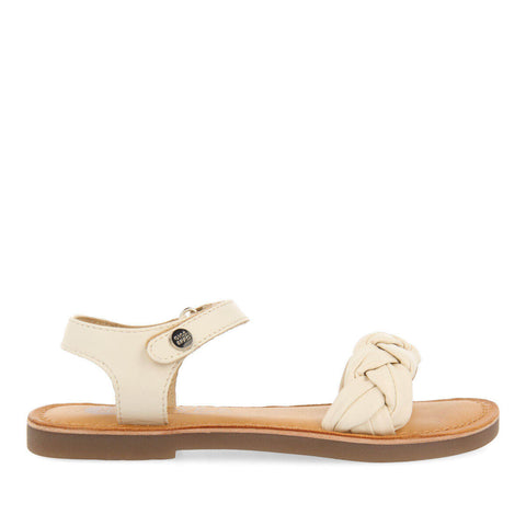 LALANDE GIRLS OFF WHITELAITED LEATHER SANDALS