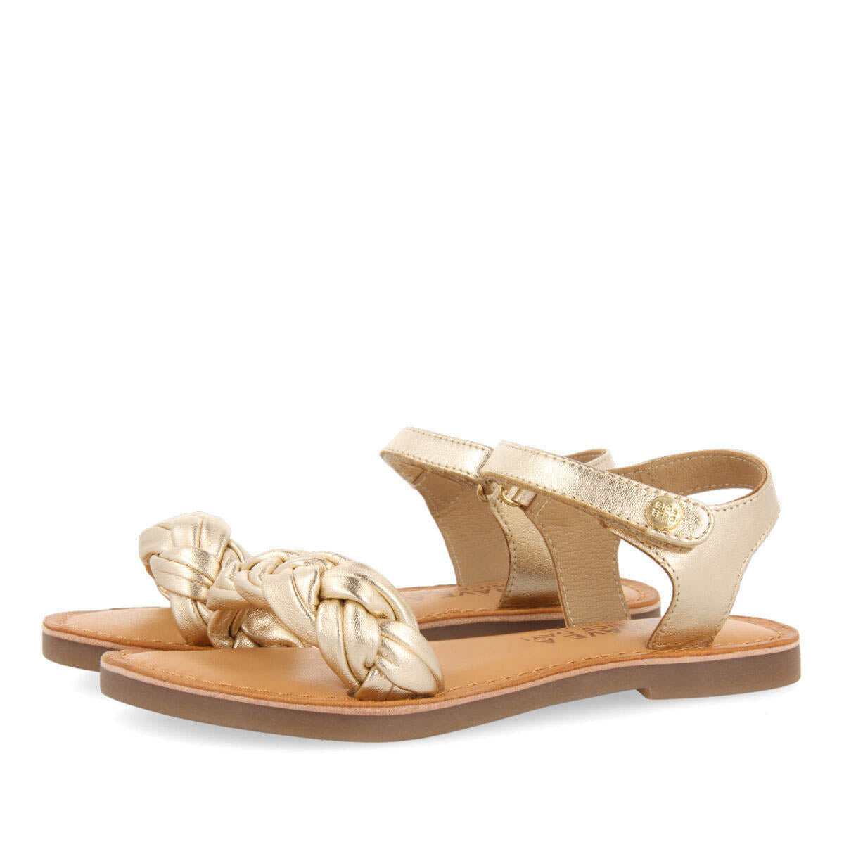 Lalande girlslatinumlaited leather sandals
