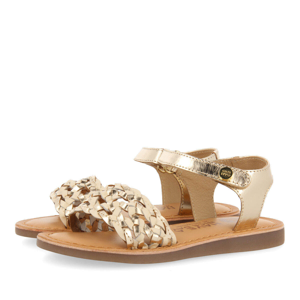 Medan girls goldlaited leather sandals