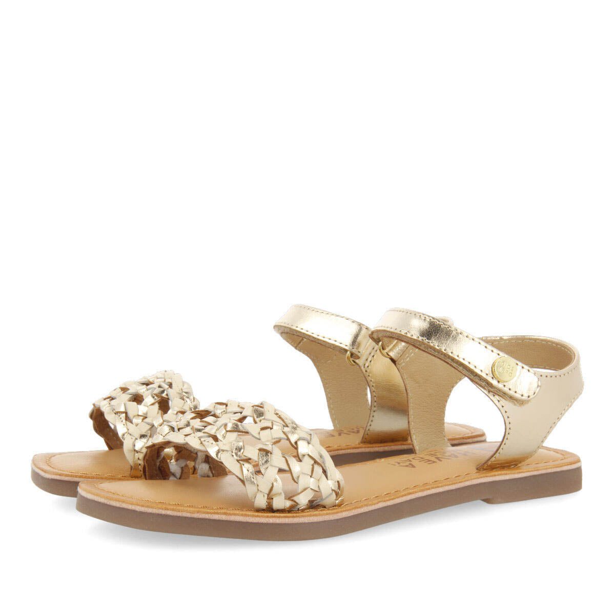 Pasig girls goldlaited leather sandals