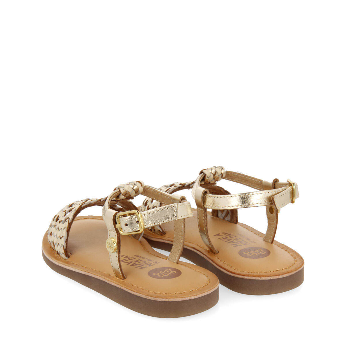 Quarai girls gold leather sandals