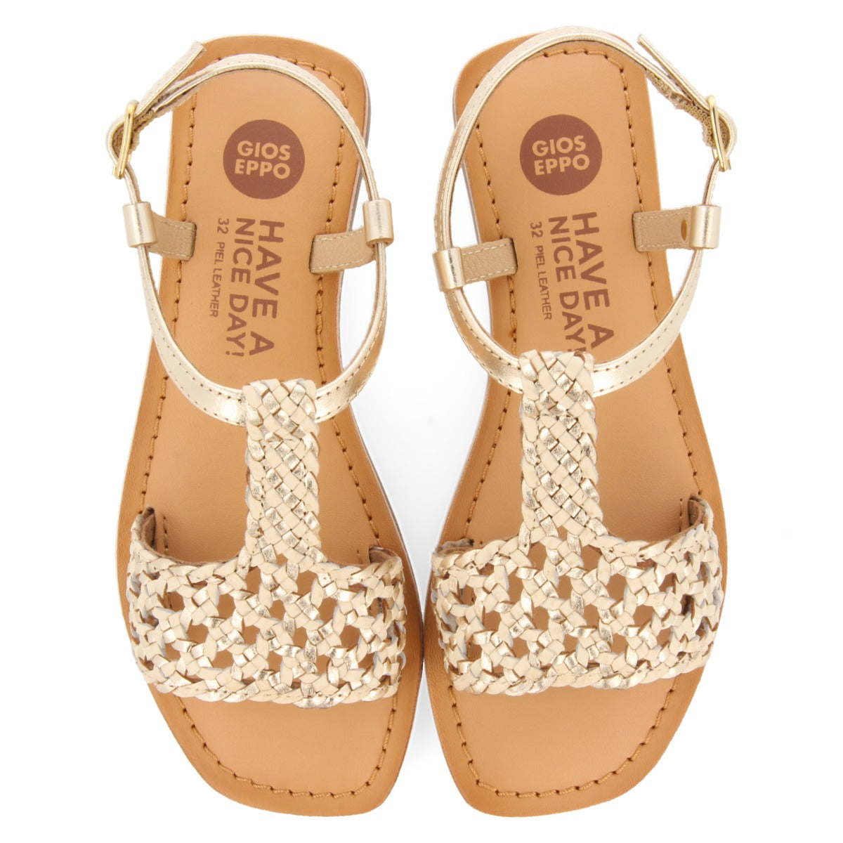 Rety girls gold leather sandals
