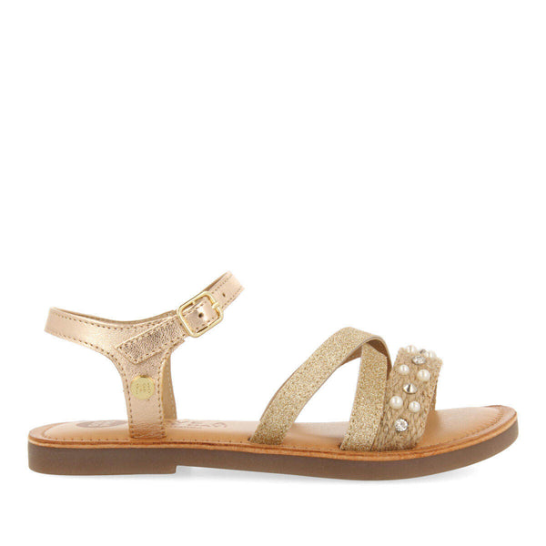 Sandales en jute multicolores avec détails pour fille catuti
