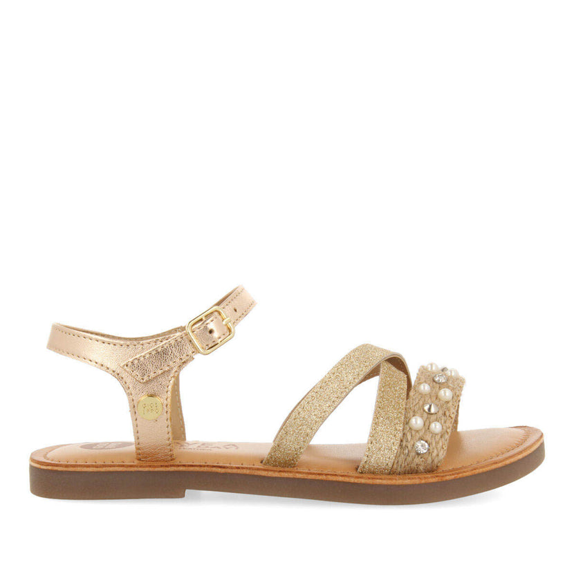 Sandales en jute multicolores avec détails pour fille catuti