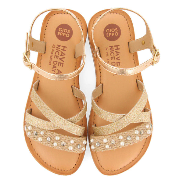 Sandales en jute multicolores avec détails pour fille catuti