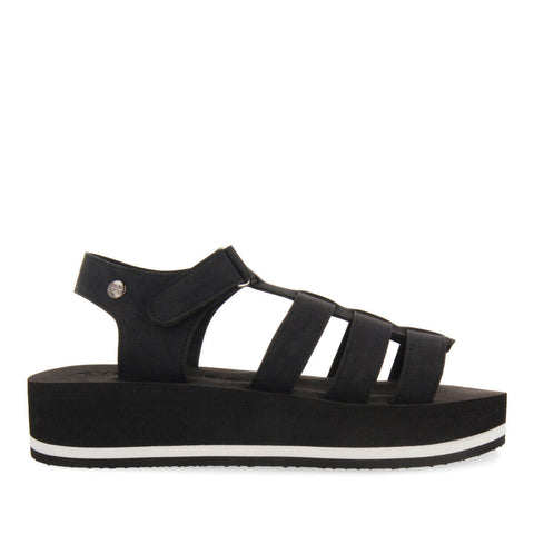 SANDALIAS NEGRAS TIPO CANGREJERA CON PISO DE EVA PARA MUJER RUCH 