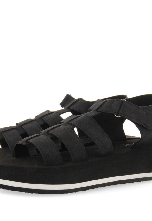 Sandalias negras tipo cangrejera con piso de eva para mujer ruch 