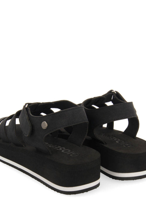 Sandalias negras tipo cangrejera con piso de eva para mujer ruch 