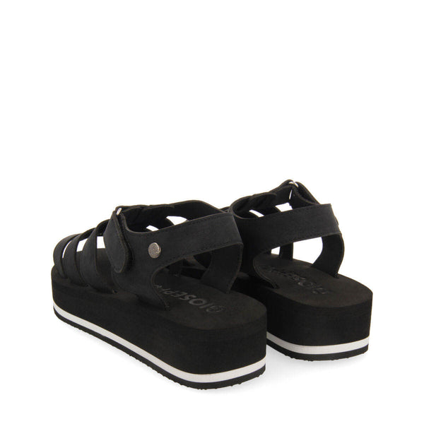Sandalias negras tipo cangrejera con piso de eva para mujer ruch 