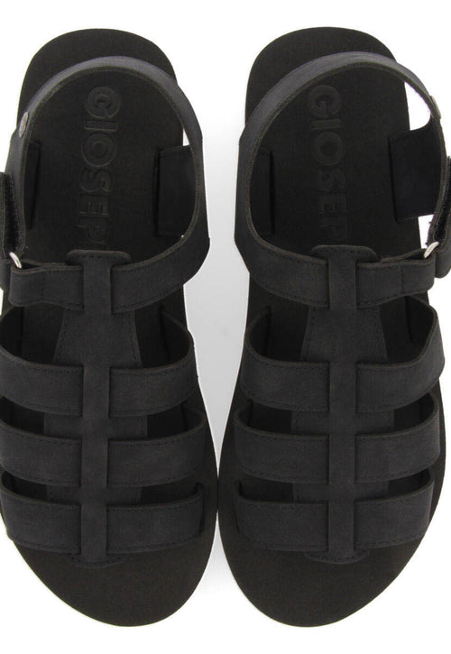 Sandalias negras tipo cangrejera con piso de eva para mujer ruch 