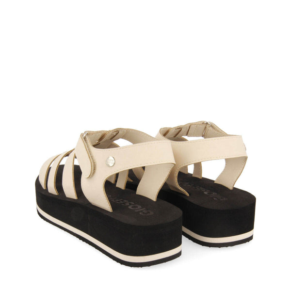 Sandalias off-white tipo cangrejera con piso de eva para mujer ruch 