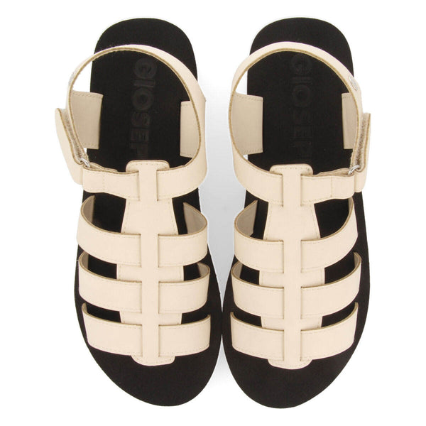 Sandalias off-white tipo cangrejera con piso de eva para mujer ruch 
