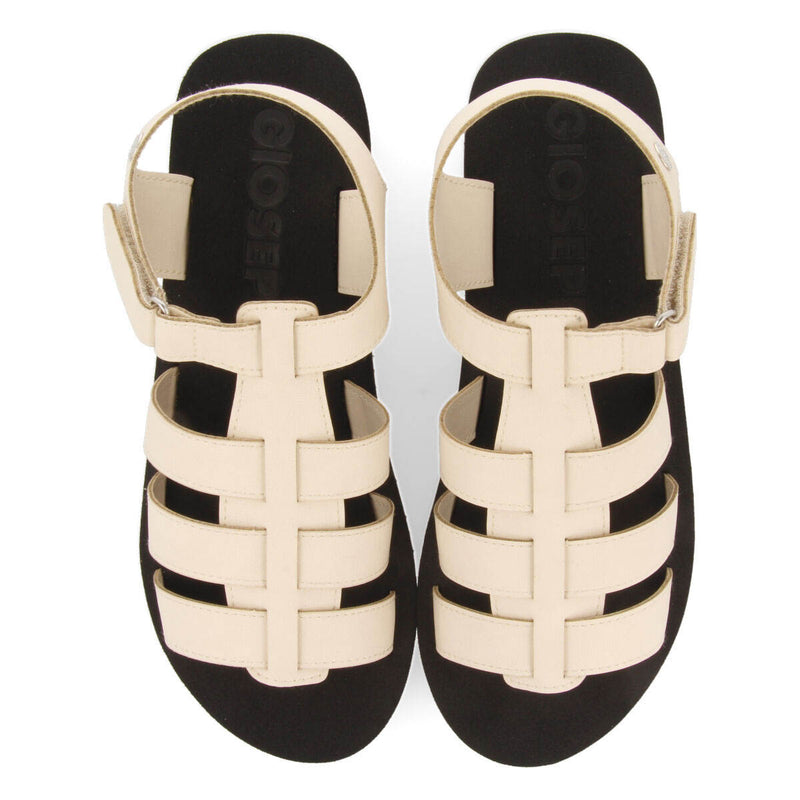 Sandalias off-white tipo cangrejera con piso de eva para mujer ruch 