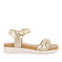 Sandali in pelle color oro con tomaia con intreccio da bambina bruyeres