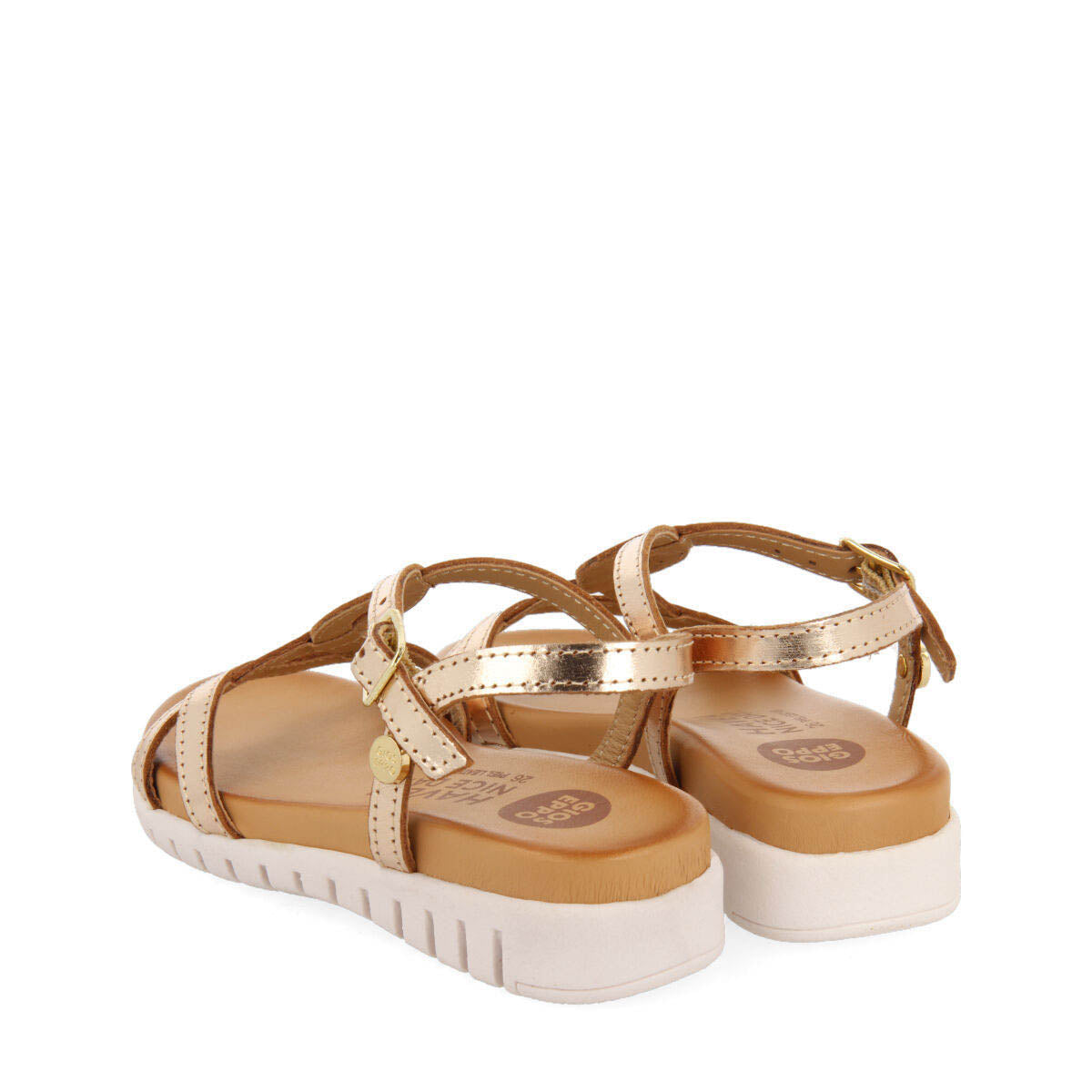 Tocumen girls gold leather sandals