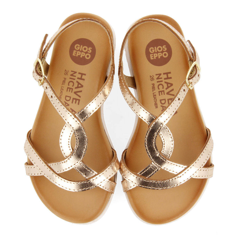 Sandali in pelle color oro da bambina tocumen
