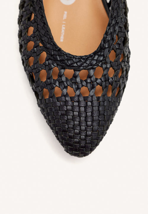 Bailarinas trenzadas de piel en color negro para mujer Guatavita 