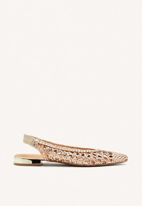 Bailarinas trenzadas de piel en color dorado para mujer Guatavita 