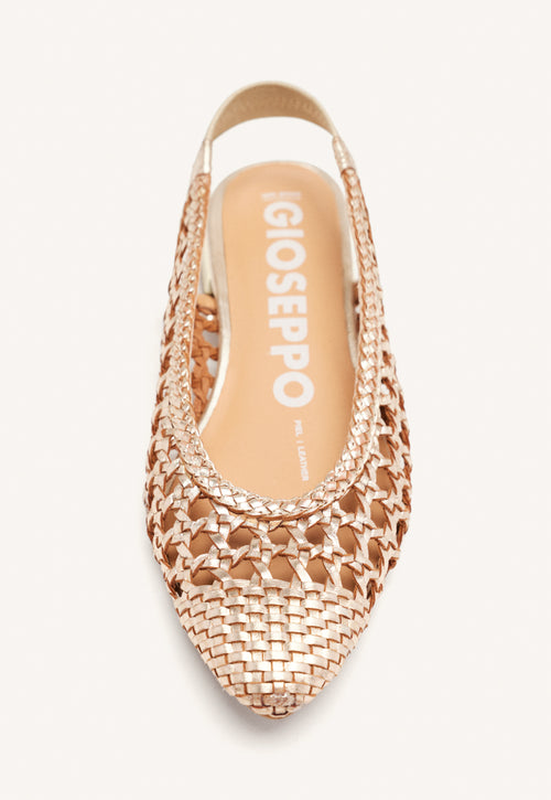 Bailarinas trenzadas de piel en color dorado para mujer Guatavita 