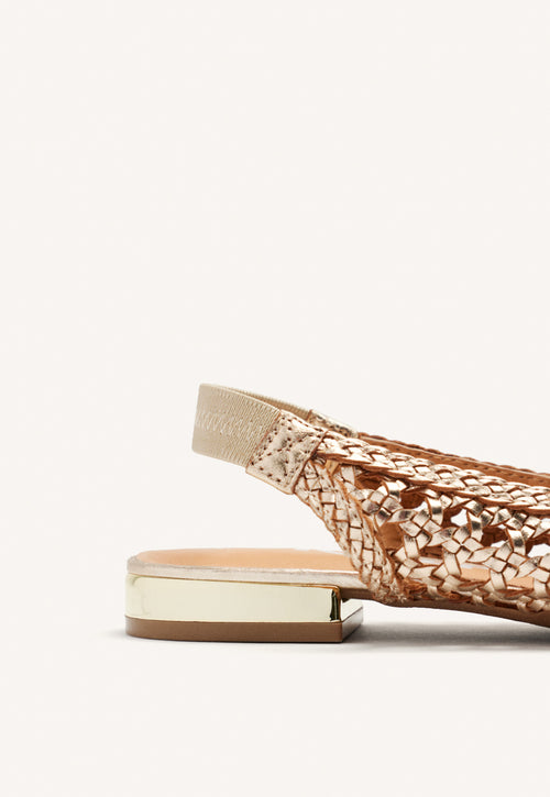 Bailarinas trenzadas de piel en color dorado para mujer Guatavita 