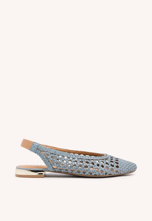 BAILARINAS TRENZADAS DE PIEL EN COLOR CELESTE PARA MUJER ARGIRITA