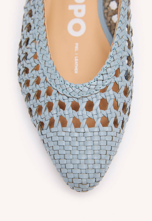 BAILARINAS TRENZADAS DE PIEL EN COLOR CELESTE PARA MUJER ARGIRITA