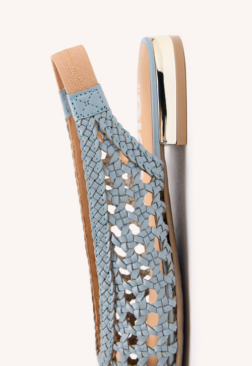 BAILARINAS TRENZADAS DE PIEL EN COLOR CELESTE PARA MUJER ARGIRITA