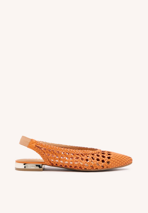 BALLERINE INTRECCIATE IN PELLE IN COLOR ARANCIONE DA DONNA ARGIRITA