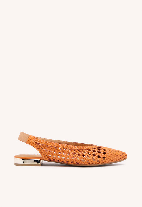 BAILARINAS TRENZADAS DE PIEL EN COLOR NARANJA PARA MUJER ARGIRITA