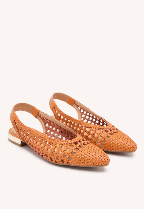 BAILARINAS TRENZADAS DE PIEL EN COLOR NARANJA PARA MUJER ARGIRITA