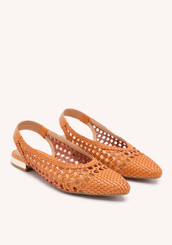 BAILARINAS TRENZADAS DE PIEL EN COLOR NARANJA PARA MUJER ARGIRITA