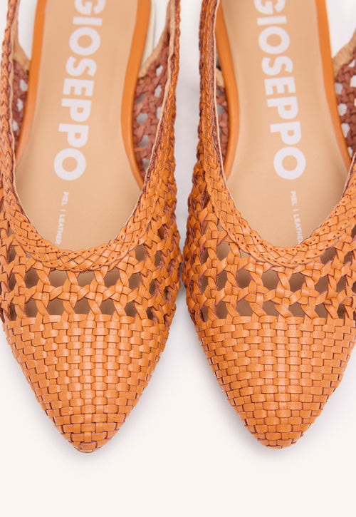 BAILARINAS TRENZADAS DE PIEL EN COLOR NARANJA PARA MUJER ARGIRITA