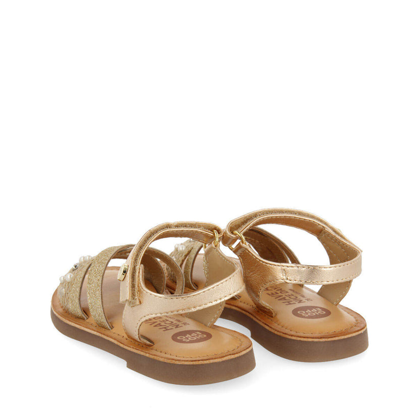 Sandales en jute multicolore et détails de perles et paillettes pour fille jandira