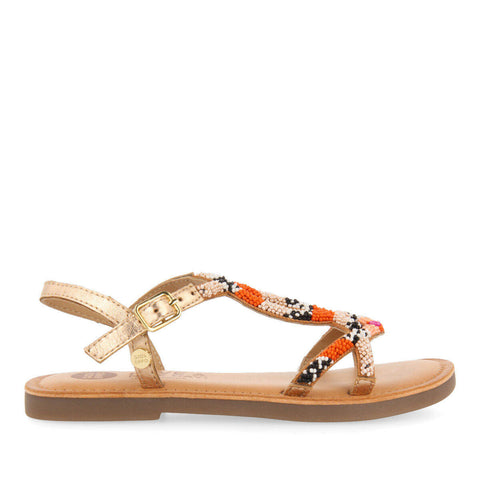 SANDALES EN PEAU AVEC DÉTAILS ETHNIQUES COULEUR ROSE POUR FILLE CASOLE